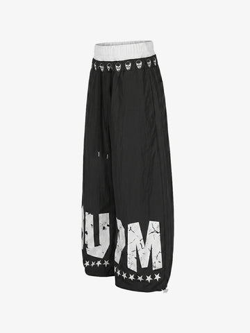 Layered Skull-Graphic Track Pants