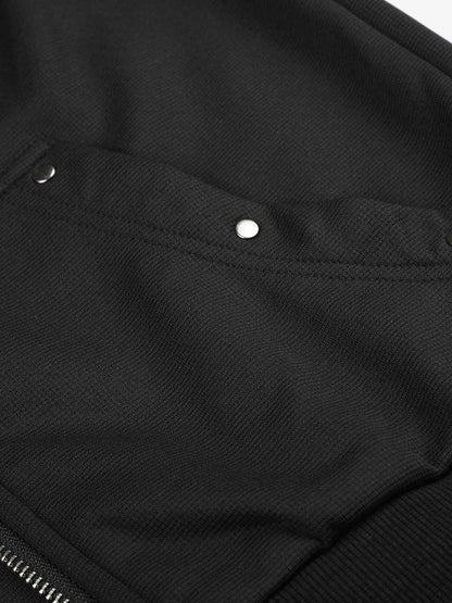 Logo Embroidered Patchwork Hooded Cardigan