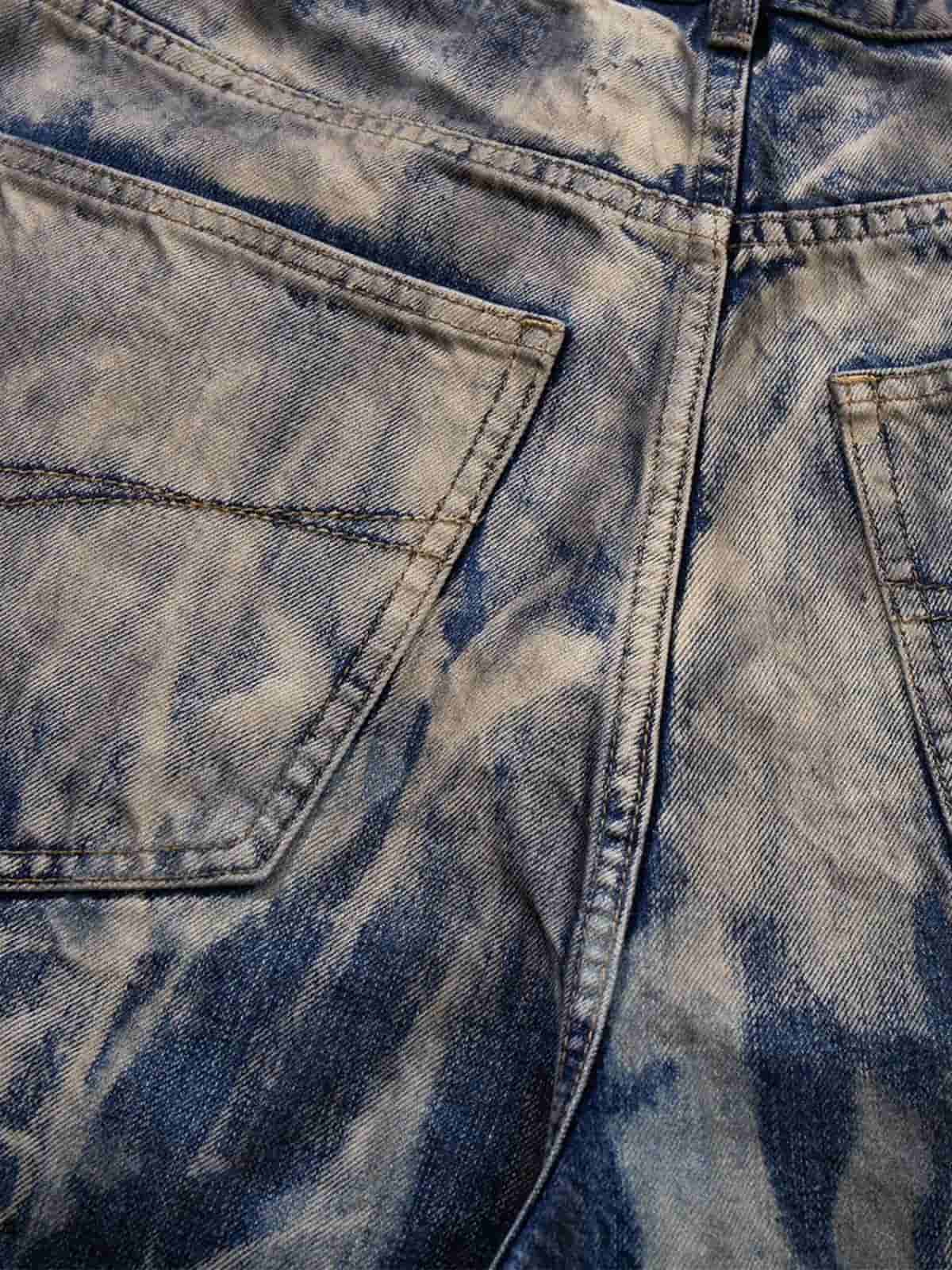 Wide-Leg Tie-Dye Denim Pants for Women - Fashionable and Comfortable Design 