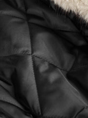 Faux-Layered Oversized-Collar Padded Coat