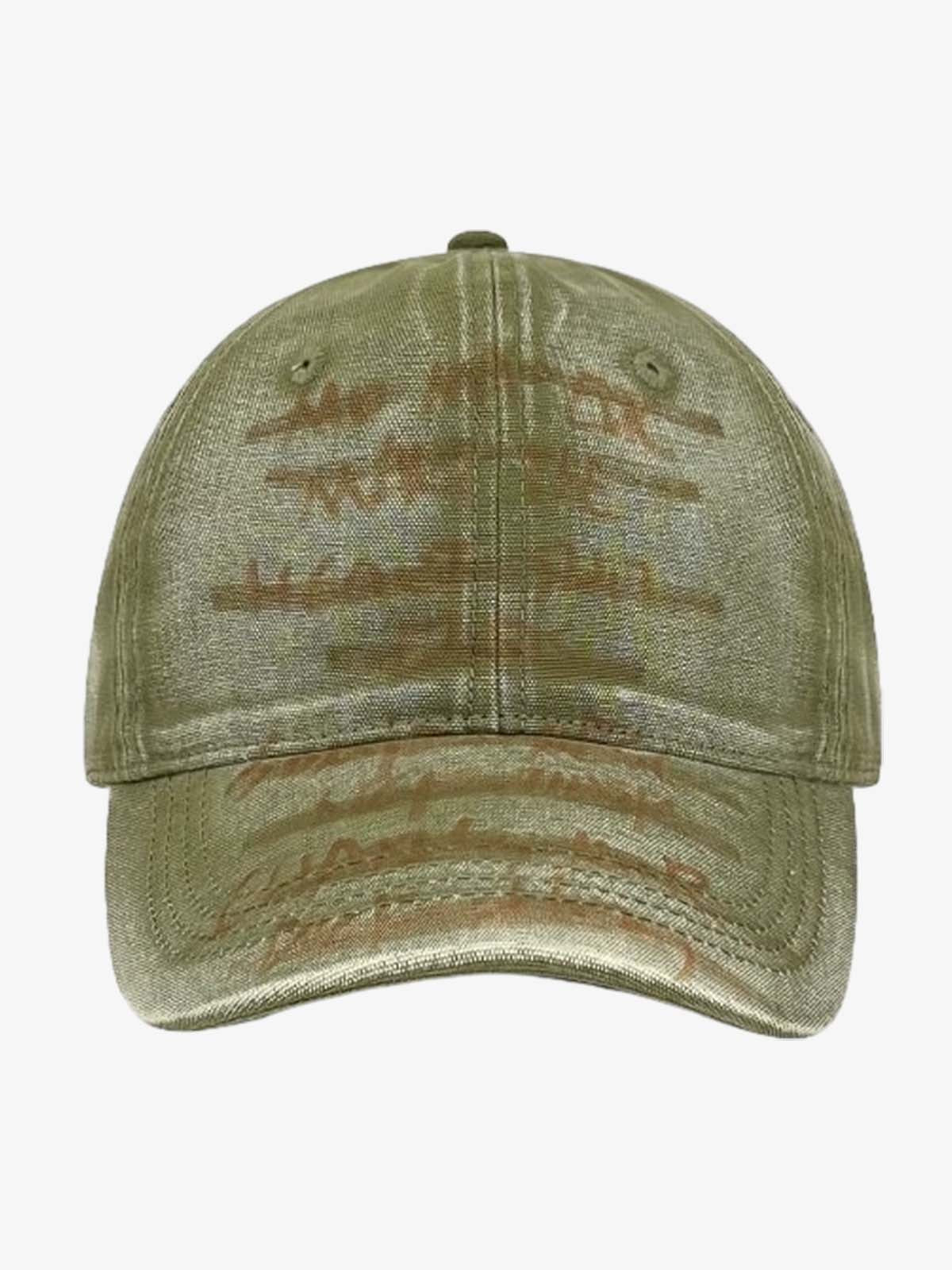 Bestickte Baseballkappe aus gewaschenem, abgenutztem Denim