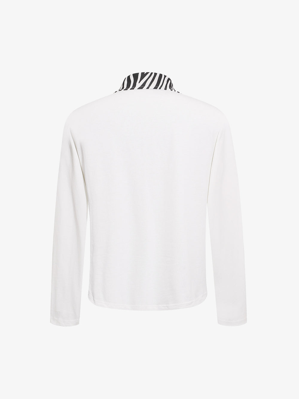 Zebra Letter Graphic Collared Long Sleeve Tee
