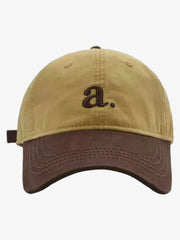Embroidered Letter "a." Washed Baseball Cap 