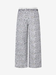 Floral Graphic Drawstring Wide-Leg Pants