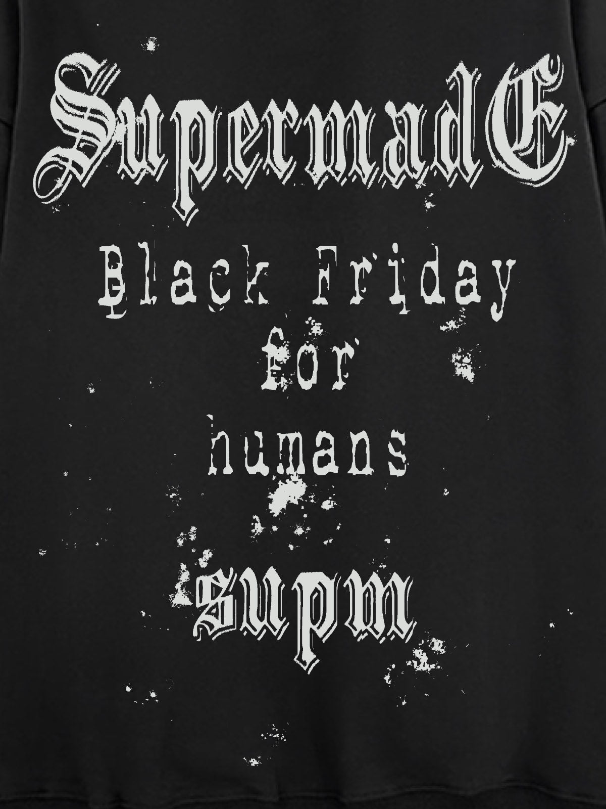 THE SUPERMADE Black Friday Human Supremacy Graphic Hoodie with Skull and Web Design 