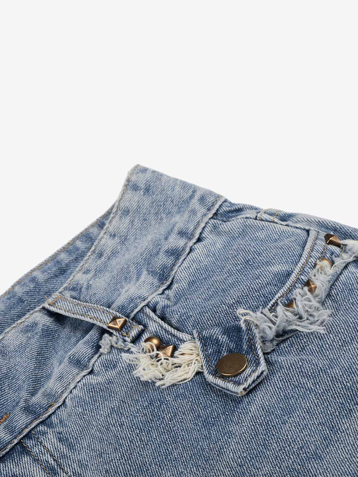 Studded Raw Edge Pocket Jorts