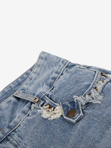 Studded Raw Edge Pocket Jorts