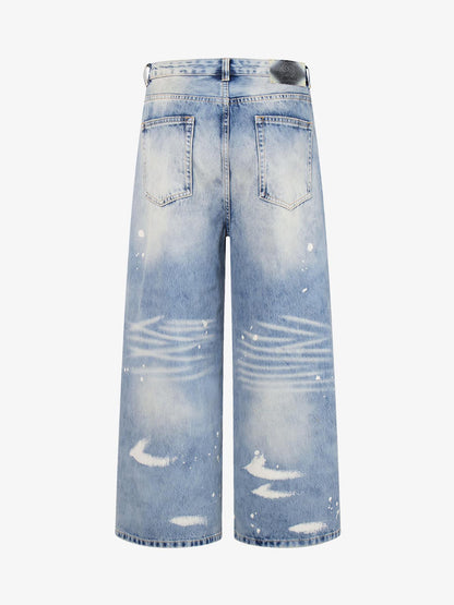 Washed Splatter-Paint Jeans 