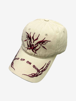 Flame Embroidered Denim Cap