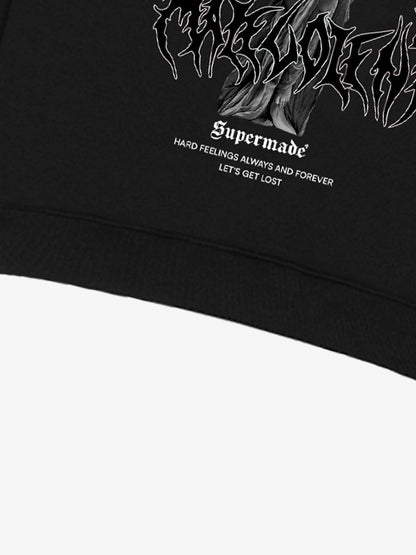Gothic Angel Graphic Sweatshirt - Perfect for Edgy Streetwear Enthusiasts 