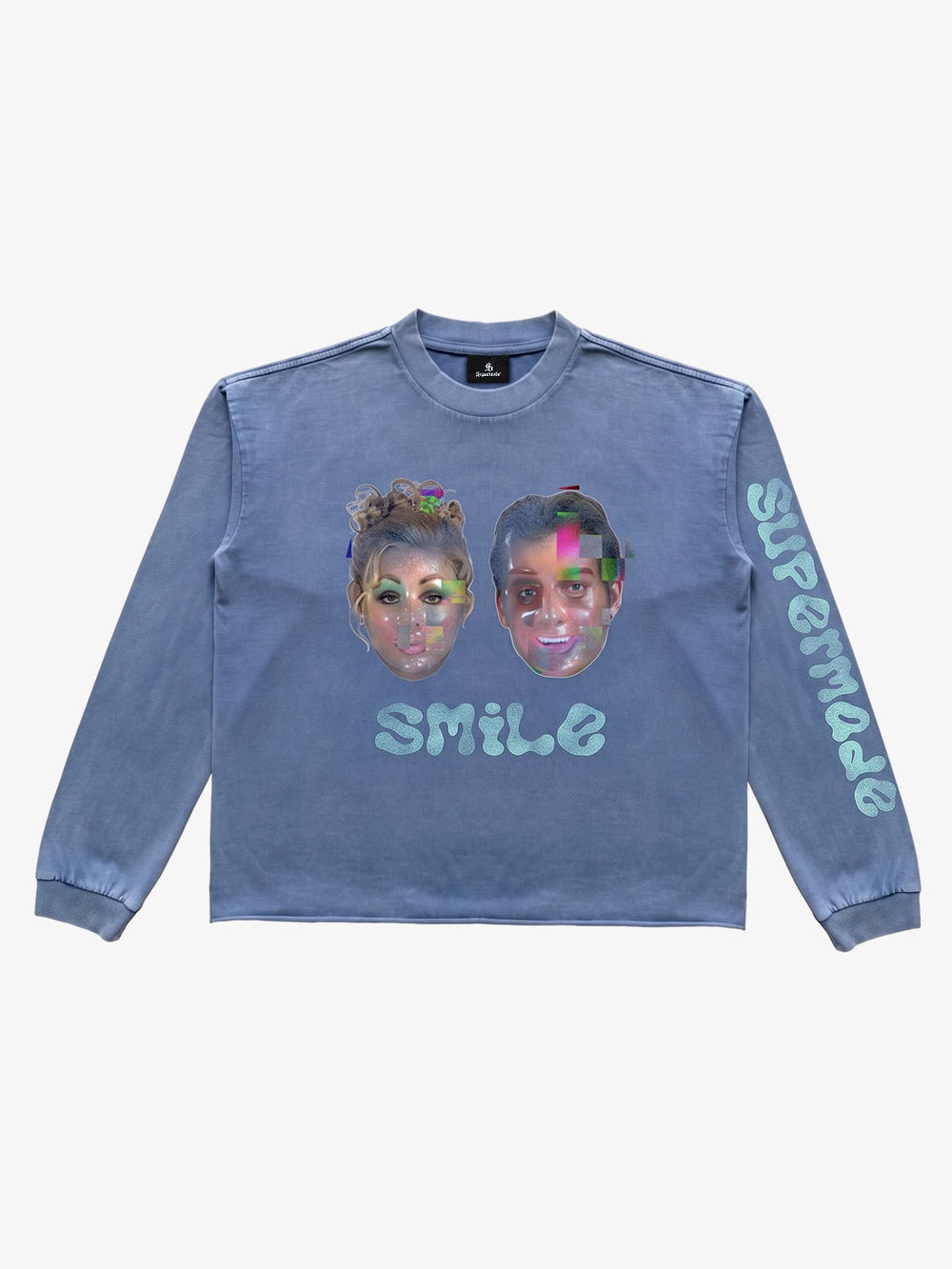 Smile Graphic Washed Boxy Long Sleeve Tee