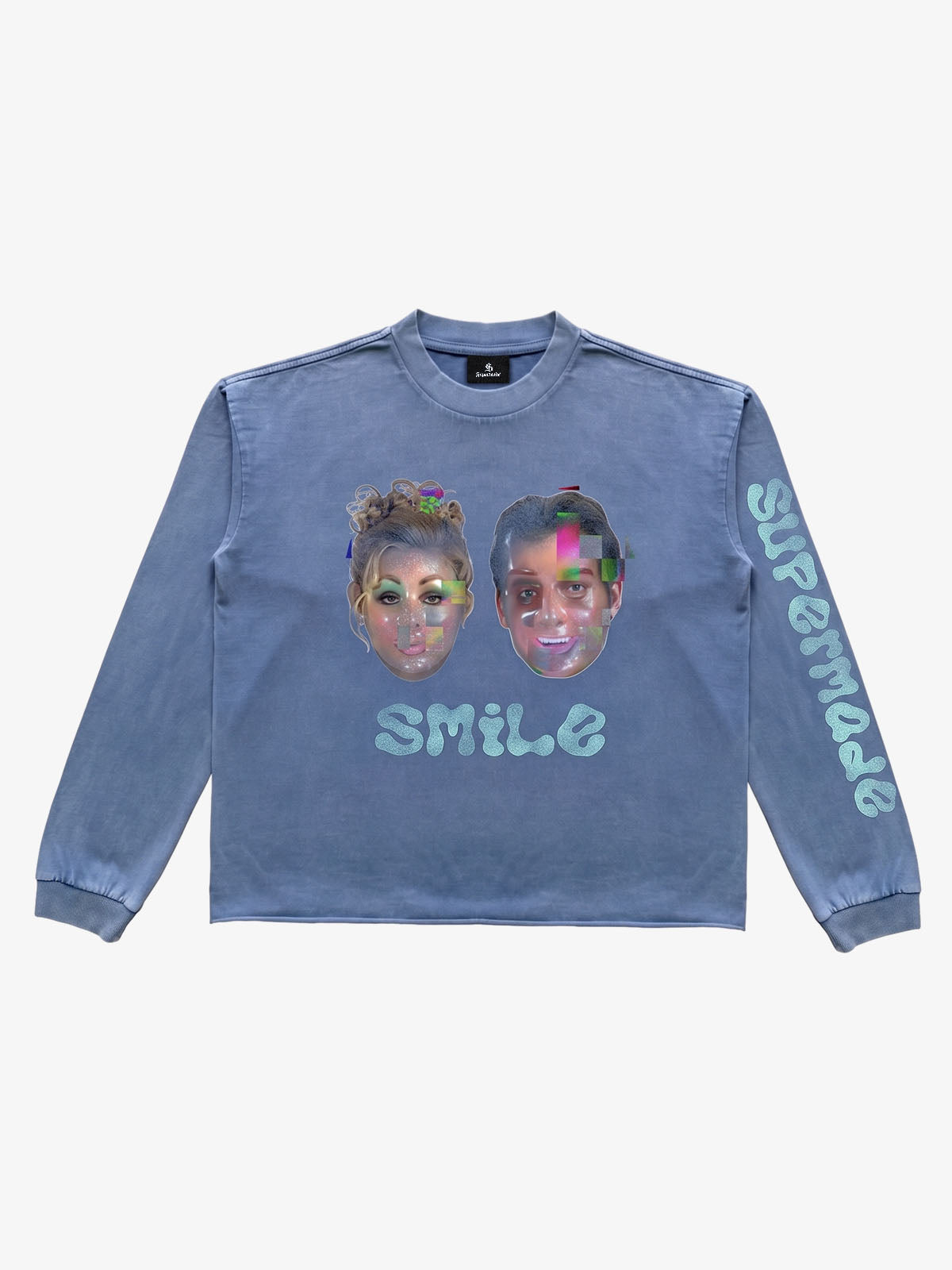 Smile Graphic Washed Boxy Long Sleeve Tee