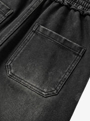 ウォッシュドテリー グラフィックプリント ダメージ加工 ワイドレッグスウェットパンツ