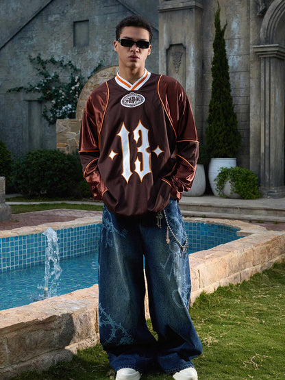 Supermade American Gothic Font Satin Mesh Jersey 