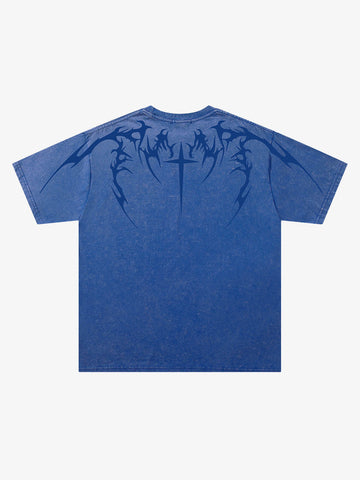 Cross Thorn Graphic Distressed Tee