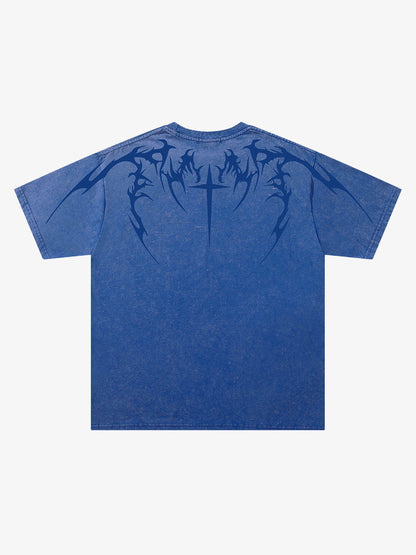 Cross Thorn Graphic Distressed Tee