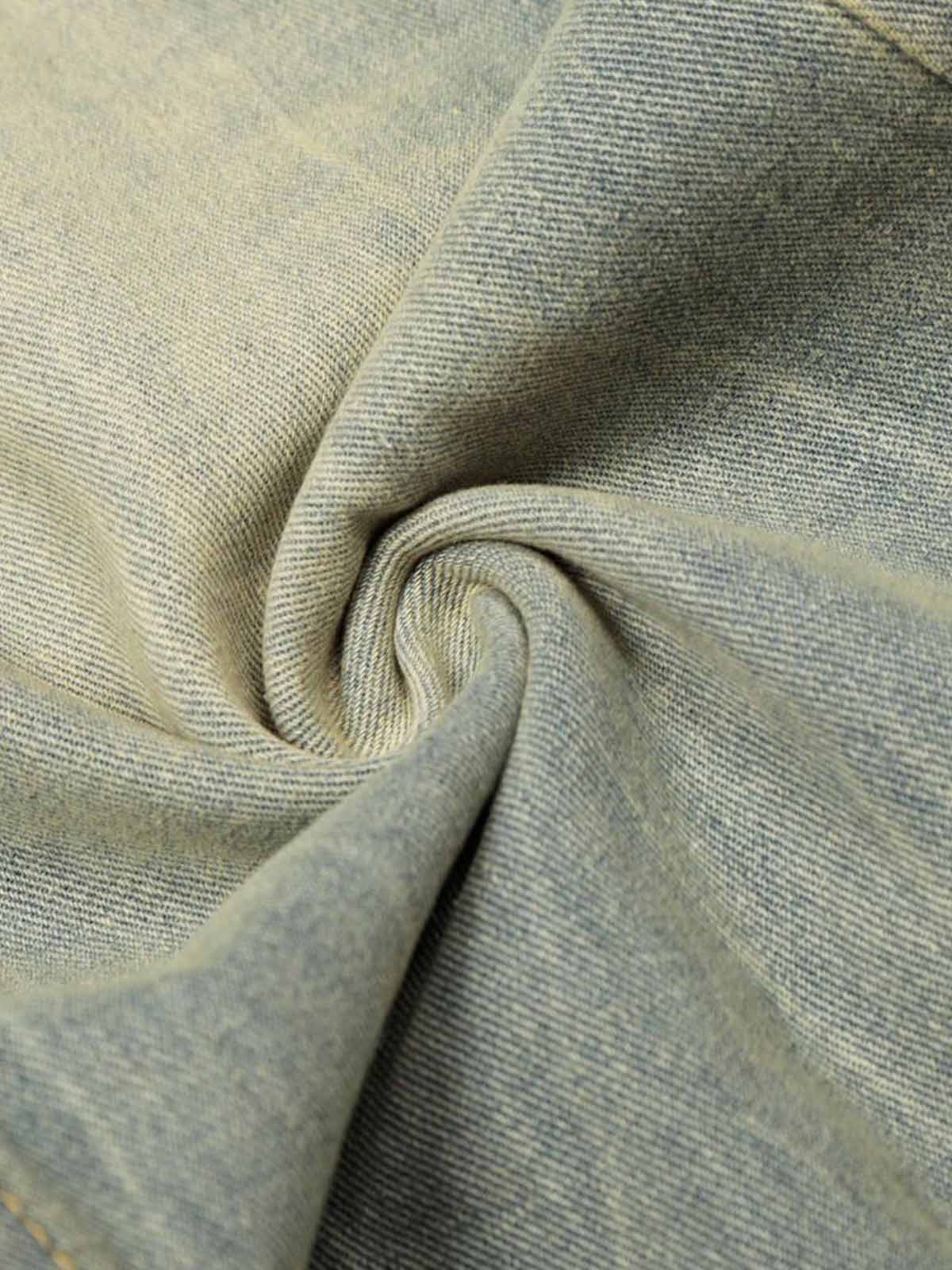 Denim Wide Leg Pants with Leopard Waistband and Gold Hardware 