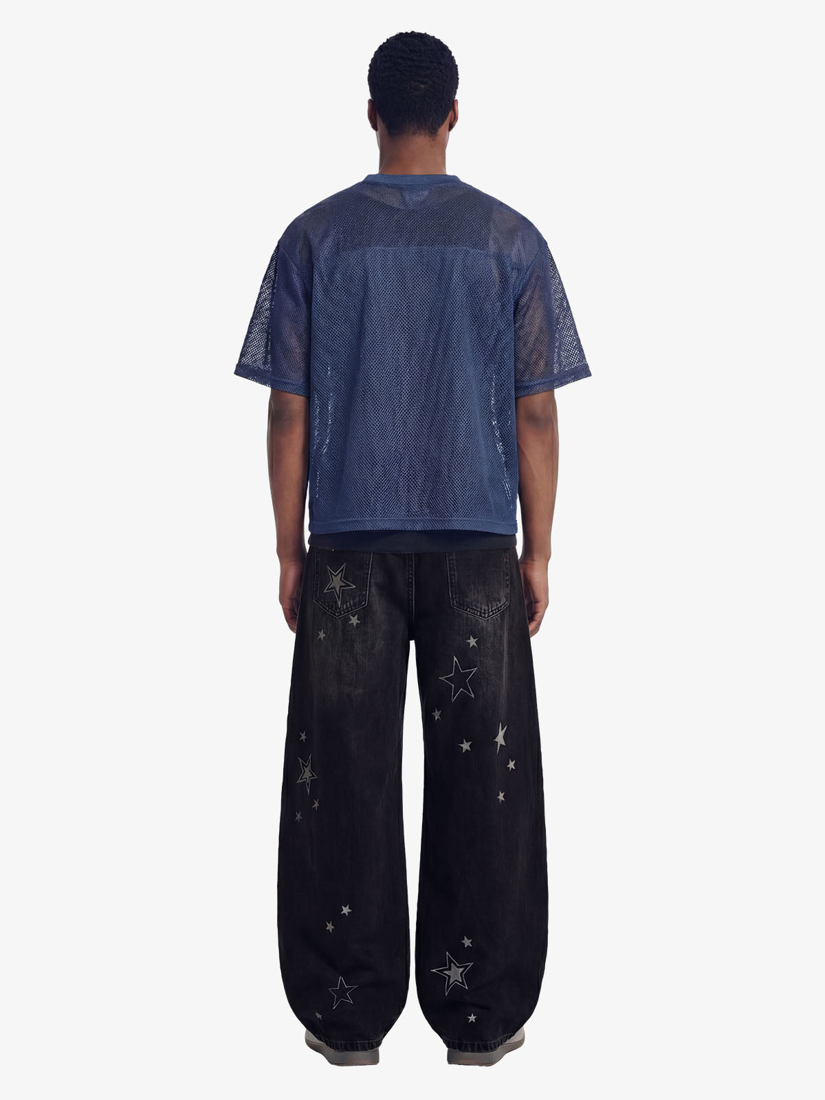 Flame Gothic Logo Mesh Jersey T-Shirt 