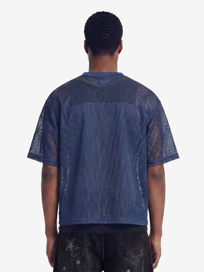 Flame Gothic Logo Mesh Jersey T-Shirt 