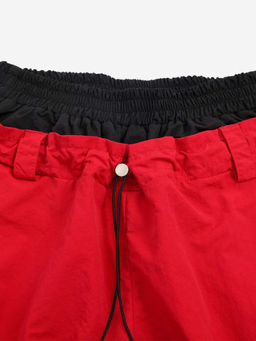 Star Color Block Double-Waist Paratrooper Pants