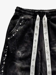 Distressed Rhinestone Sweatpants
