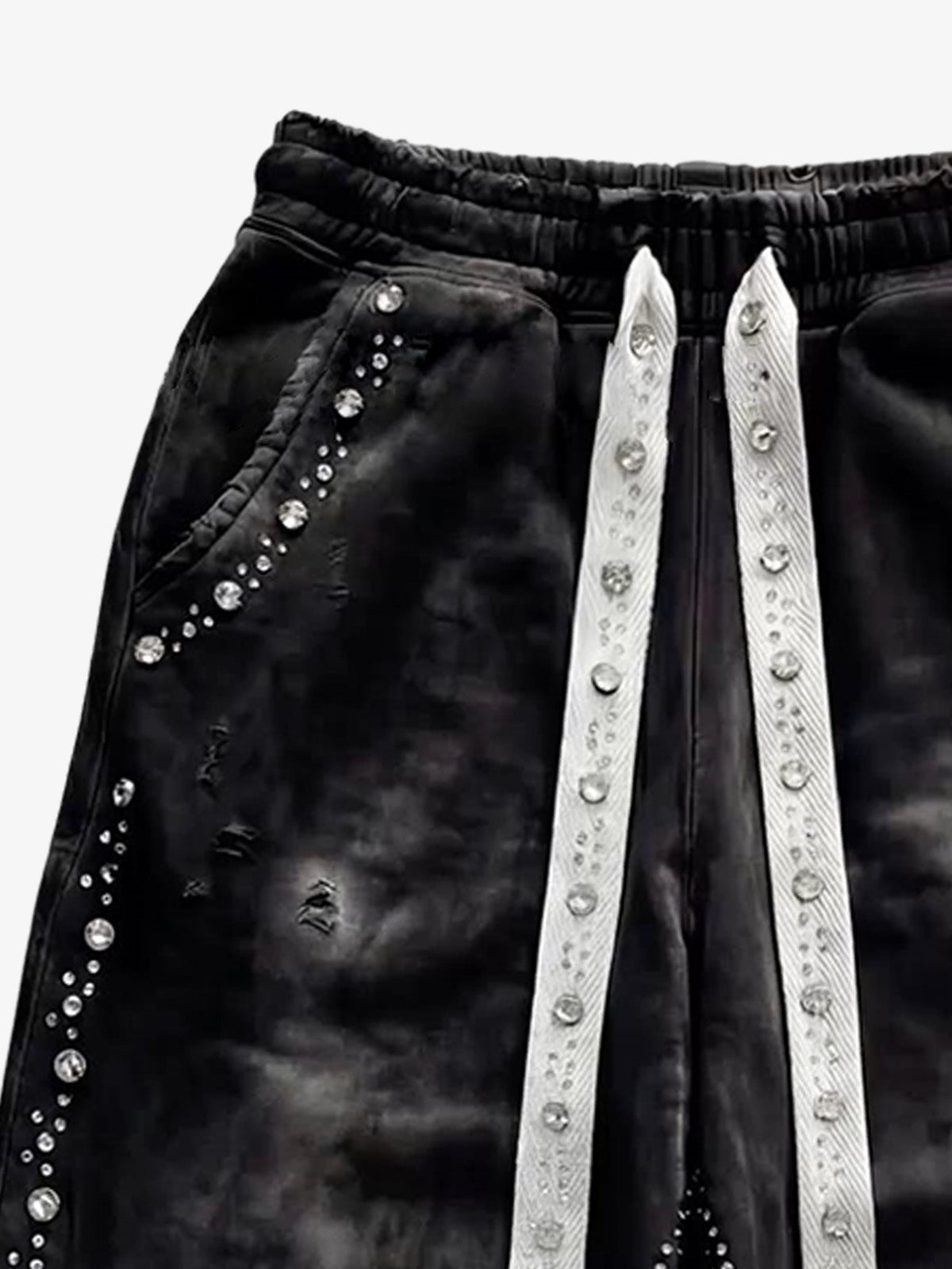 Distressed Rhinestone Sweatpants