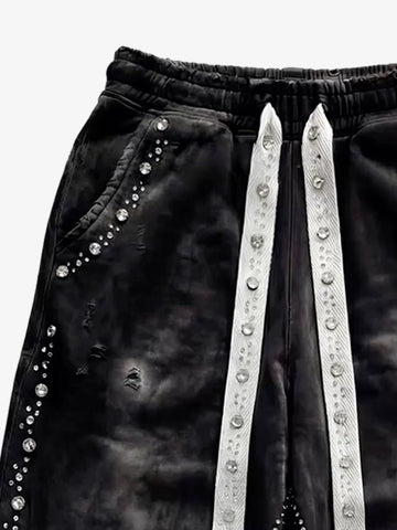 Distressed Rhinestone Sweatpants