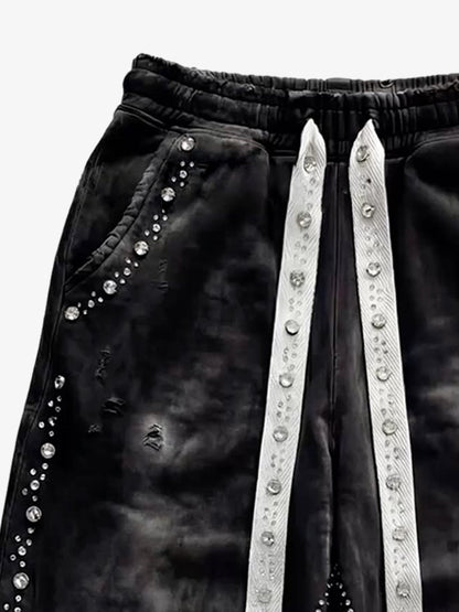 Distressed Rhinestone Sweatpants