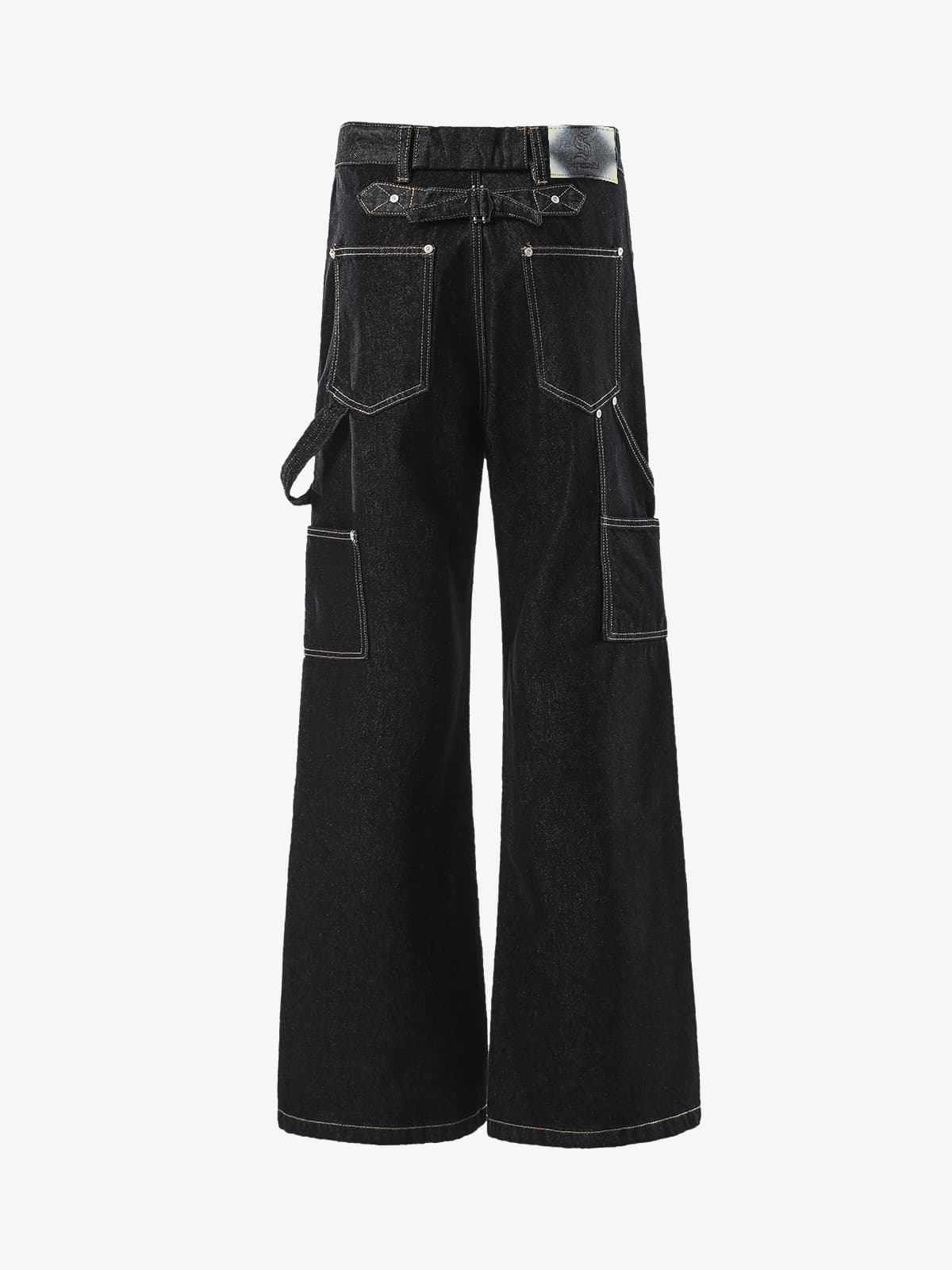 High-Waisted Wide-Leg Cargo Pants with Unique Pocket Design 