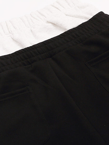 Striped Badge Graphic Double-Waist Track Pants