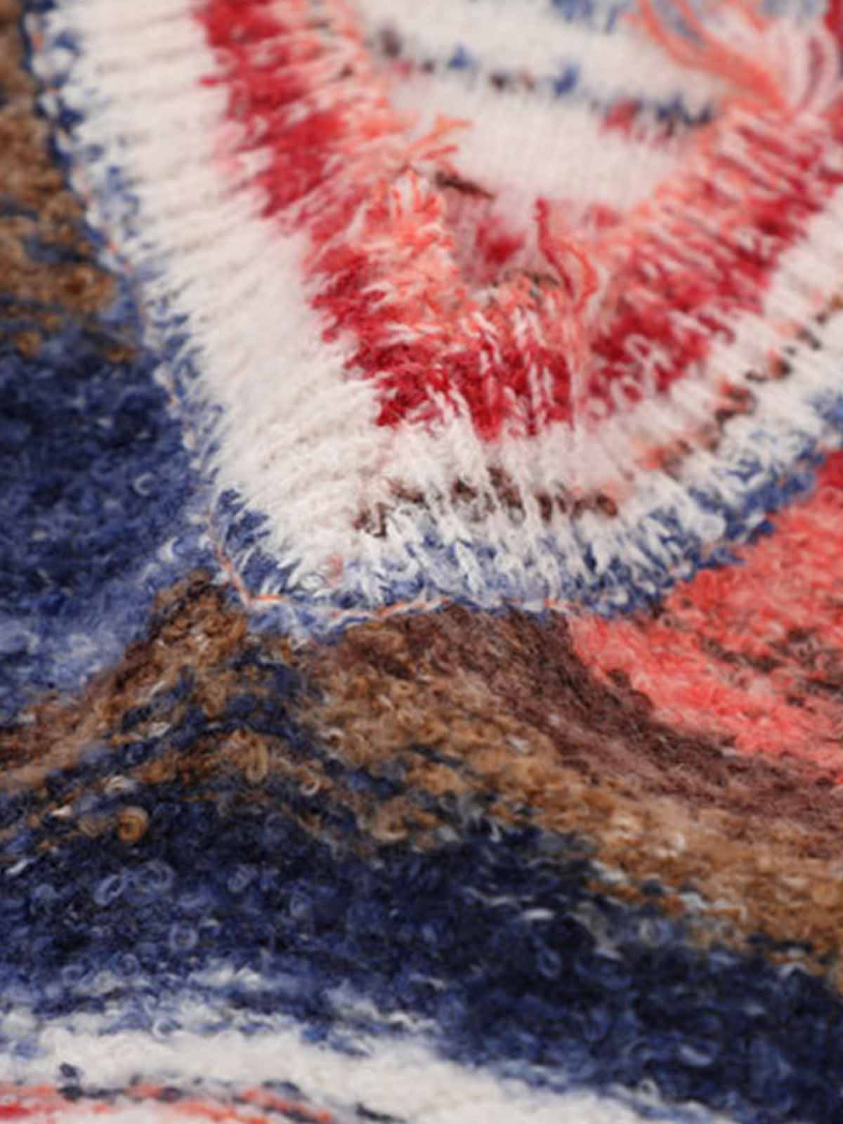 Frayed Edge Striped V Neck Knit Vest