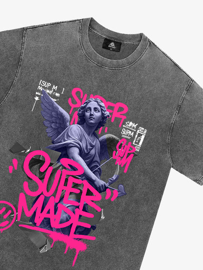 Street Lucky Angel graphic design T-shirt 