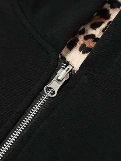 Leopard Reversible Fleece Zip-Up Hoodie 