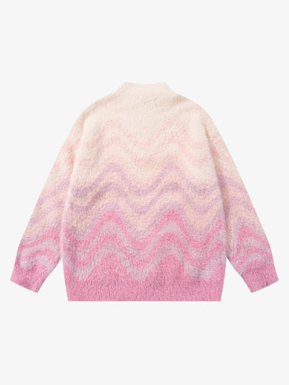 Cozy Pink Patterned Sweater for Women - Perfect for Fall and Winter Outfits 
