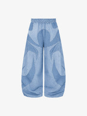 Washed Panelled High-Neck Zip Hoodie & Wide-Leg Sweatpants Set
