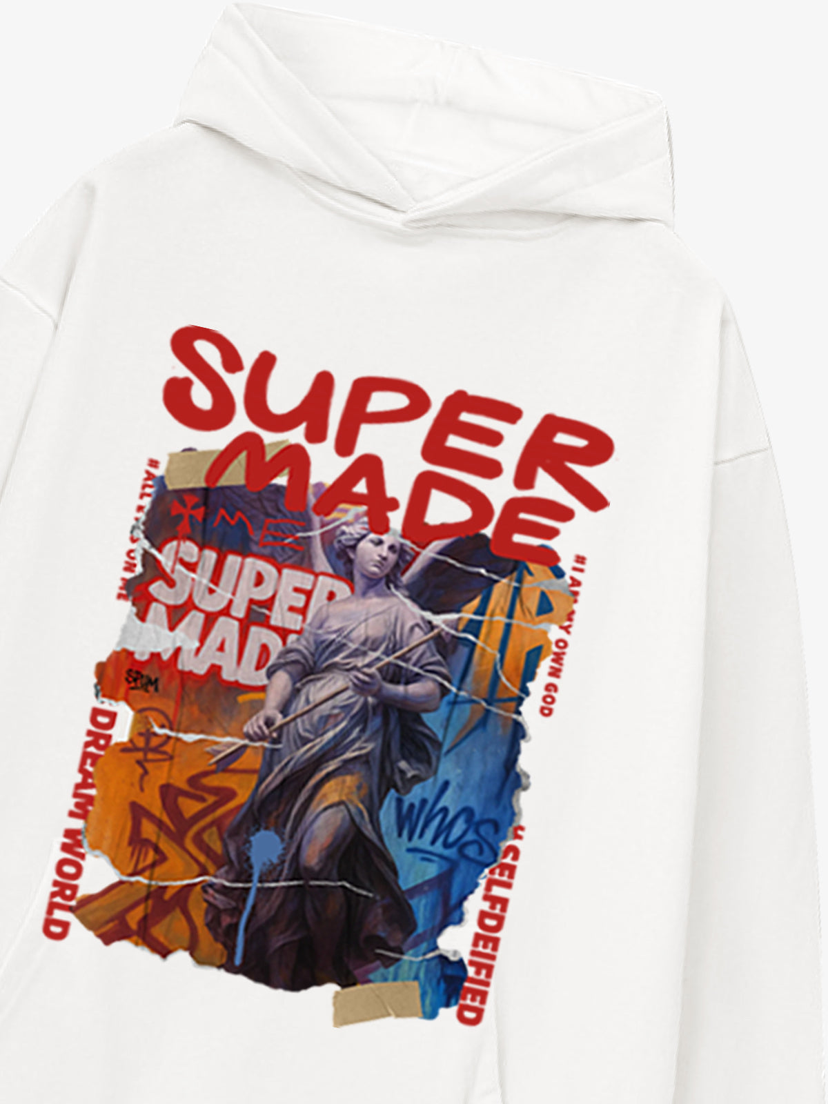 Street Araffiti Cllage Sculpture Hooded Sweatshirt 