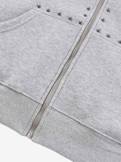 Studded Zip Hoodie