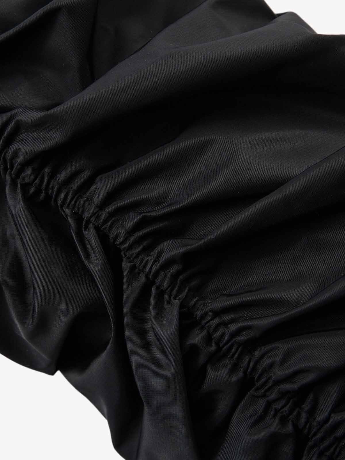 Detachable Faux Fur Collar Ruched Sleeve Bomber Jacket 