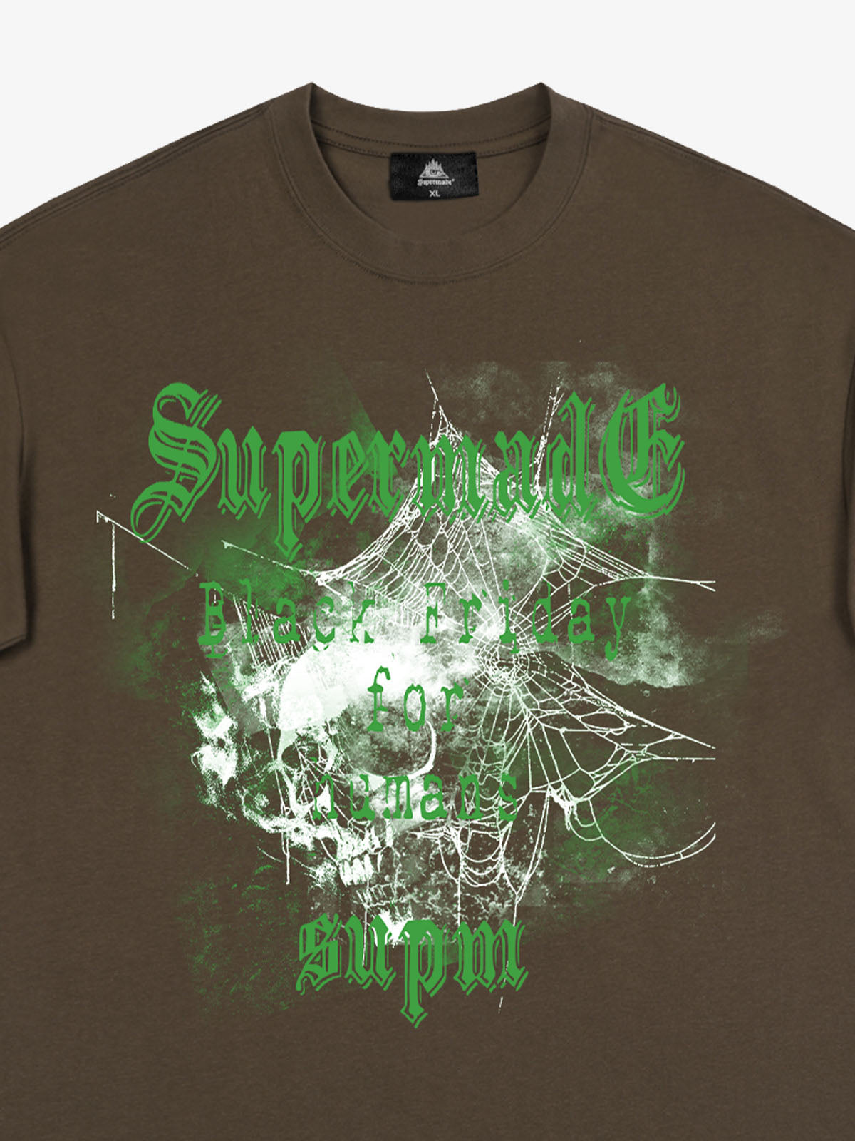 Gothic Skull Spiderweb Graphic T-Shirt 