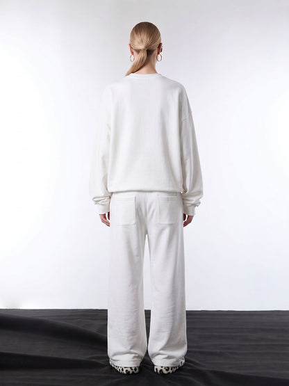 Two-Tone Embroidered Sweatshirt Set