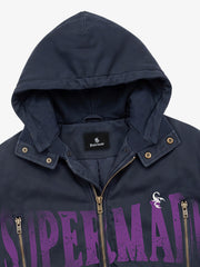 Graphic Cropped Hooded Jacket