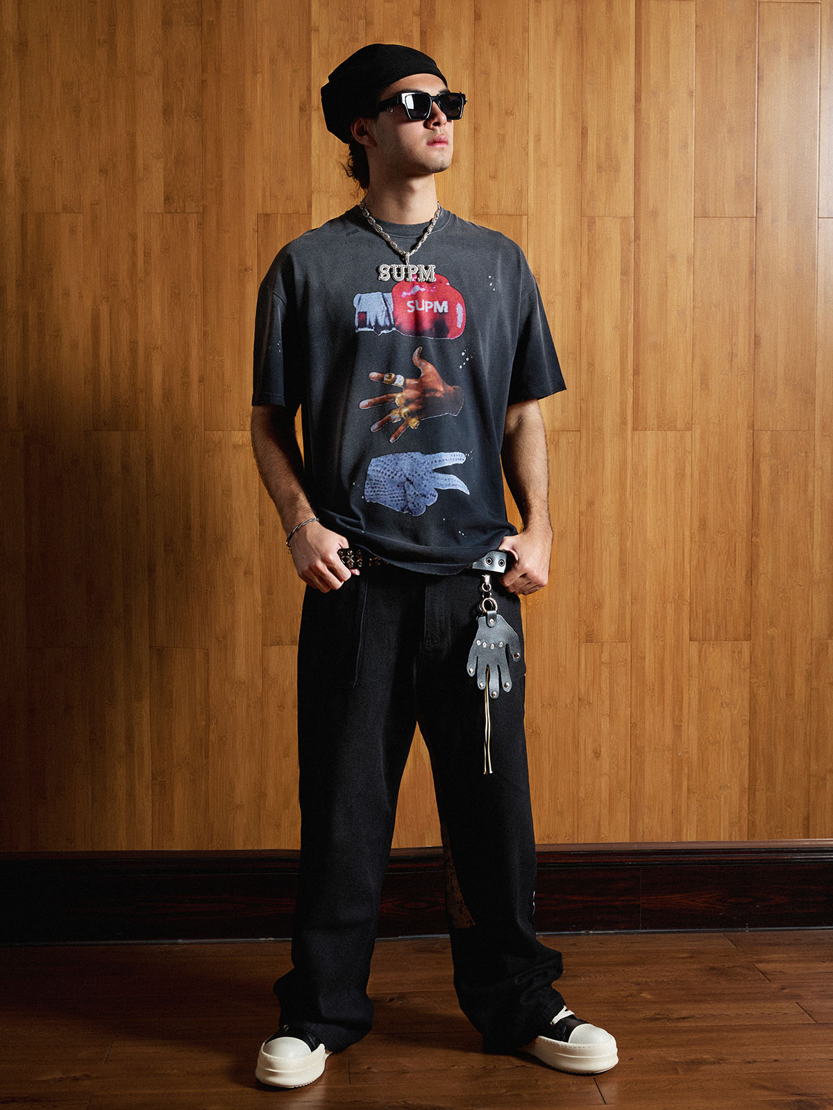 Black Distressed Graphic Tee
