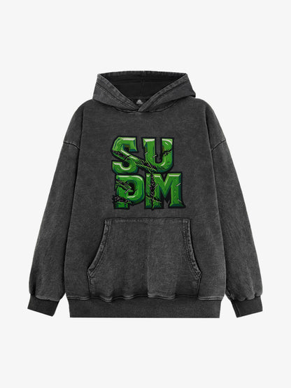 Supermade Green Thorn Font Hooded Sweatshirt 