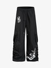 Baggy-Cargohose aus Nylon mit Musiknotenmuster