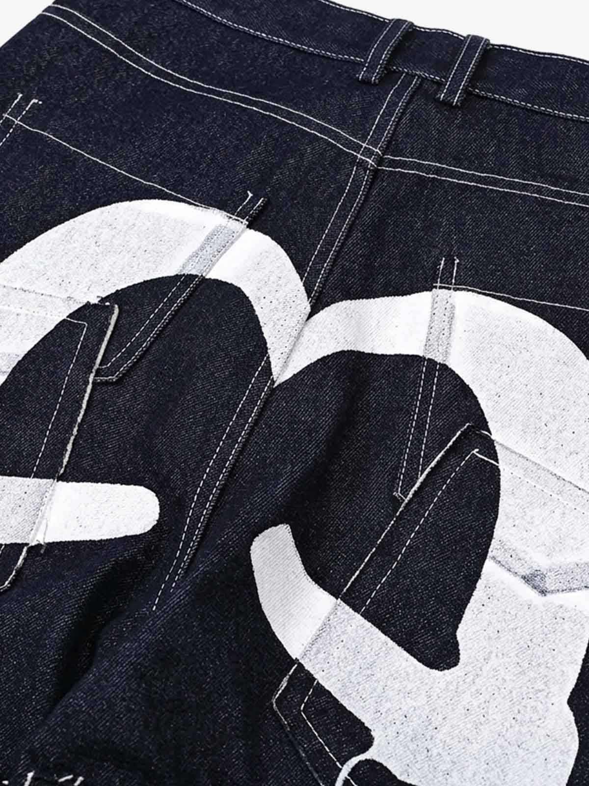 Multi-Pocket Raw Denim Baggy Jeans