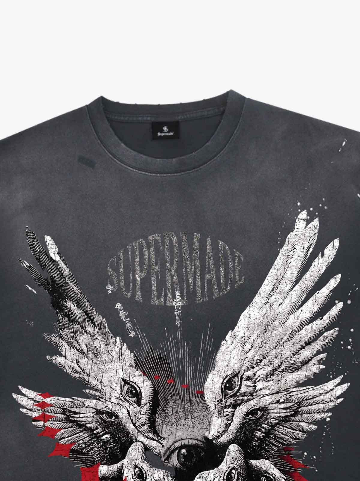 Six-Winged Archangel Splatter Graphic Tee