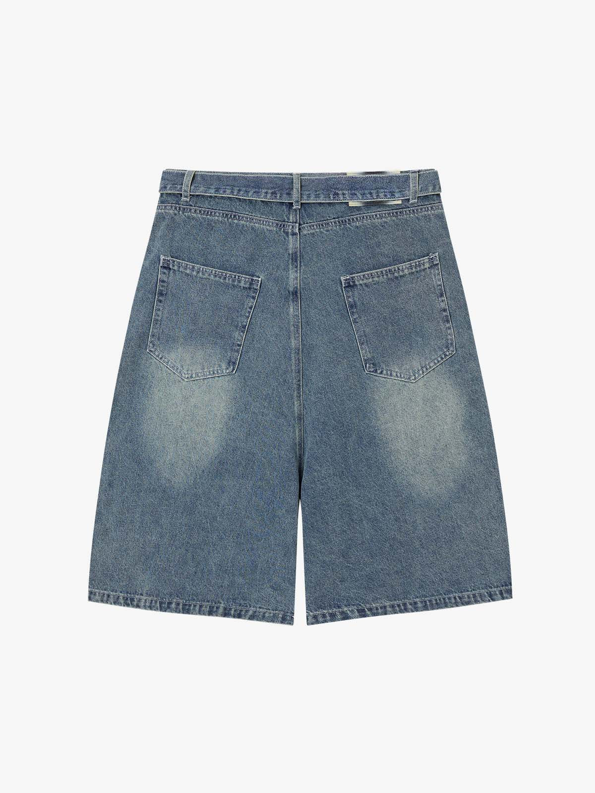 Embroidered Spiderweb Denim Shorts 
