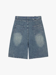 Embroidered Spiderweb Denim Shorts 