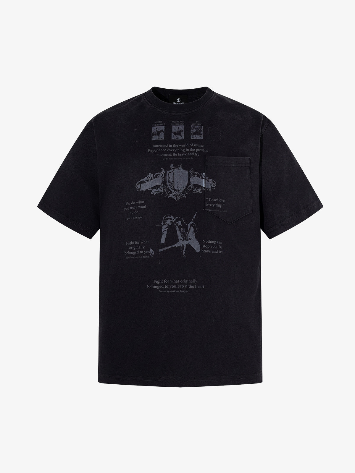 T-shirt vintage effetto invecchiato con grafica vintage