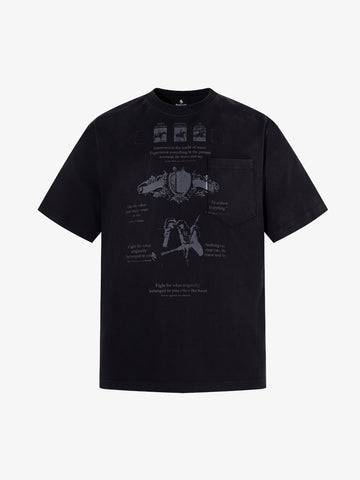 T-shirt vintage effetto invecchiato con grafica vintage